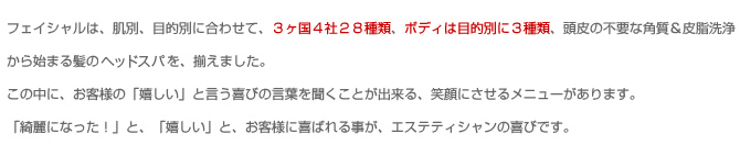 �t�F�C�V�����́A���ʁA�ړI�ʂɍ��킹�āA�R�����S�ЂQ�W��ށA�{�f�B�͖ړI�ʂɂR��ށA����̕s�v�Ȋp�����玉��򂩂�n�܂锯�̃w�b�h�X�p���A�����܂����B